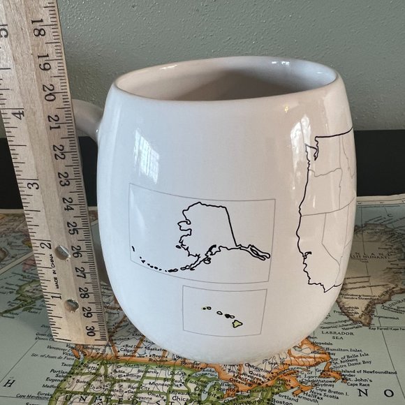 TROUVAILLE United States Color-In Map Mug ~  Geography ~ Road Trips ~  USA Map - Picture 7 of 8